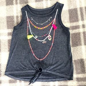 Justice burn out tie waist tank top sz 6/7